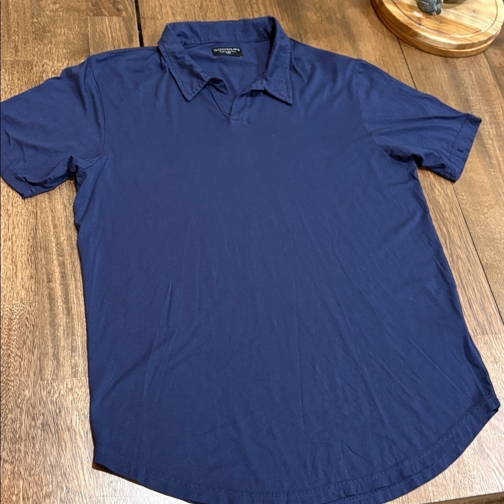 Goodlife Polo Shirt. Navy blue. Large. No buttons. Supima cotton - Picture 1 of 7